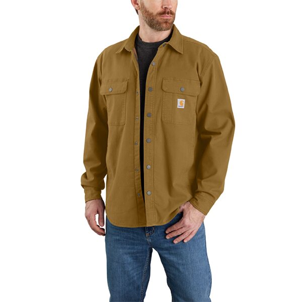 Carhartt Rugged Flex® Relaxed Fit Canvas Fleece-Lined Shirt Jacket ...