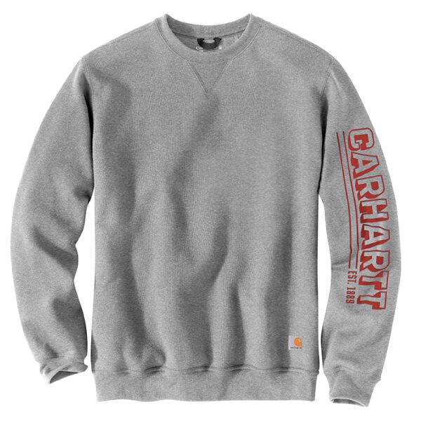 Carhartt Loose Fit Midweight Crewneck Logo Sleeve Graphic Sweatshirt ...