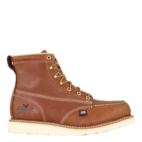 Thorogood American Heritage 6" Tobacco Safety Toe Moc Toe Maxwear Wedge
