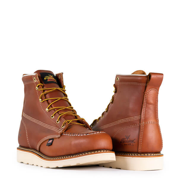 Thorogood American Heritage 6" Tobacco Safety Toe Moc Toe Maxwear Wedge - Image 2