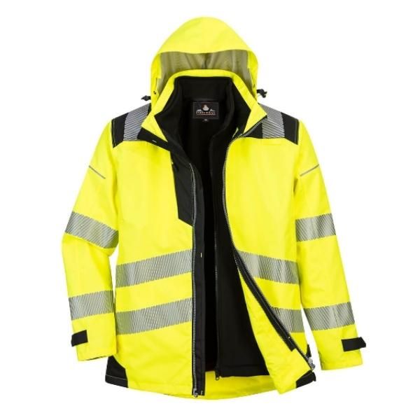 Portwest HI VIZ 3IN1 Jacket, Brite Yellow
