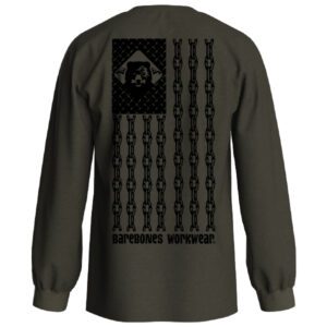 BareBones WorkWear Diamond Plate Flag Long Sleeve Graphic Tee