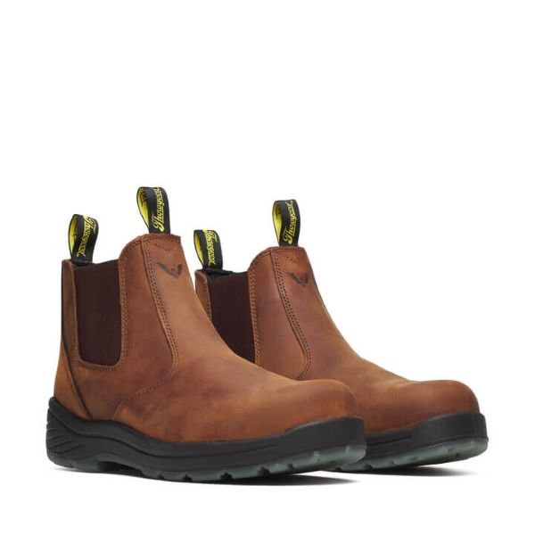 Thorogood Thoro-Flex Series - 6" Crazy Horse Composite Safety Toe - Quick Release Pull-on with Translucent Bottom