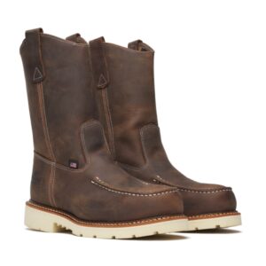 Thorogood American Heritage - 11" Trail Crazy Horse Safety Toe - Moc Toe Pull-on Wellington