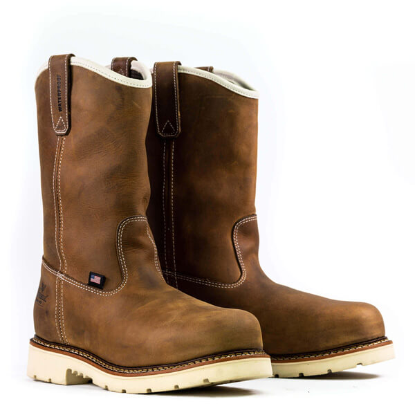 Thorogood American Heritage - Waterproof - 11" Crazy Horse Safety Toe - Pull-On Wellington