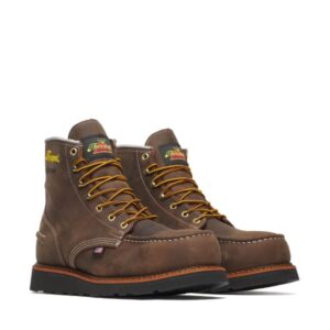 Thorogood 1957 Series - Waterpoof 6" Crazy Horse Steel Moc Toe Black Wedge