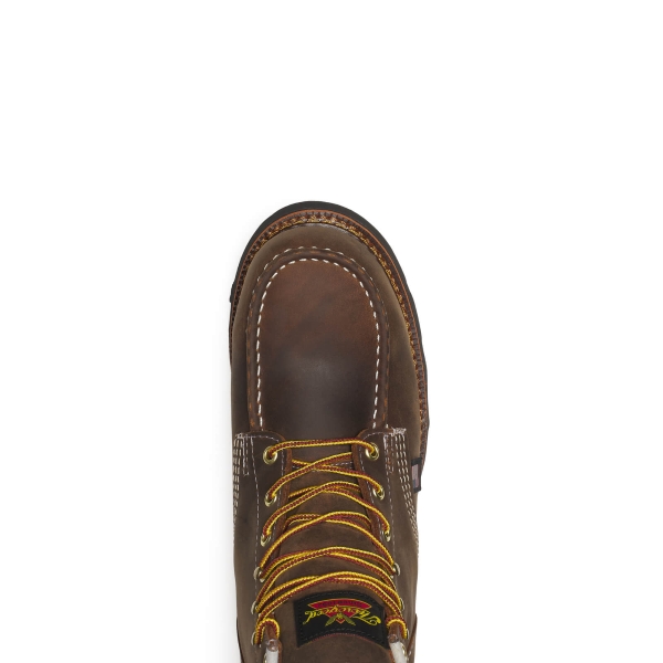 Thorogood 1957 Series - Waterpoof 6" Crazy Horse Steel Moc Toe Black Wedge - Image 6