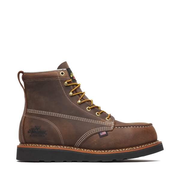 Thorogood American Heritage - 6" Crazy Horse Safety Toe - Moc Toe Black MAXWear Wedge - Image 2