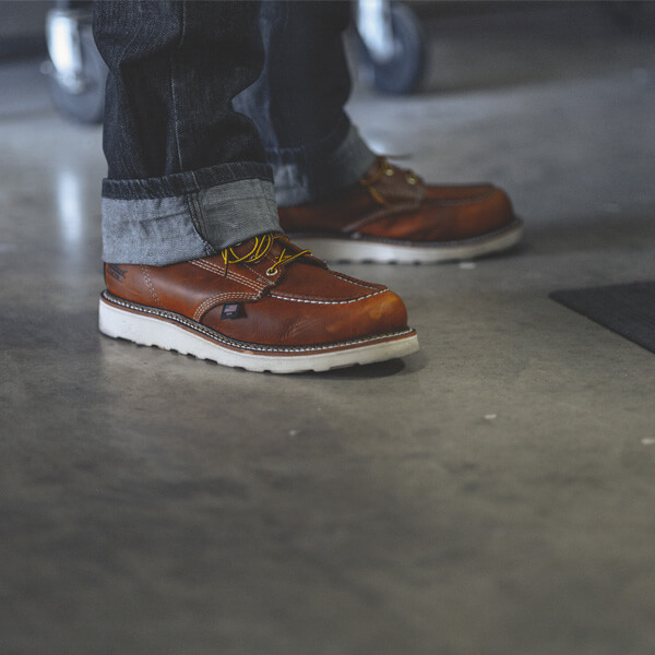 Thorogood American Heritage - 8" Tobacco Safety Toe - Moc Toe MAXWear Wedge - Image 5