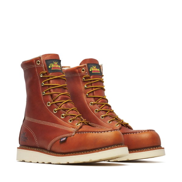Thorogood American Heritage - 8" Tobacco Safety Toe - Moc Toe MAXWear Wedge