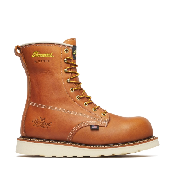 Thorogood American Heritage - Waterproof - 8" Tobacco Composite Safety Toe - Plain Toe MAXWear Wedge - Image 2