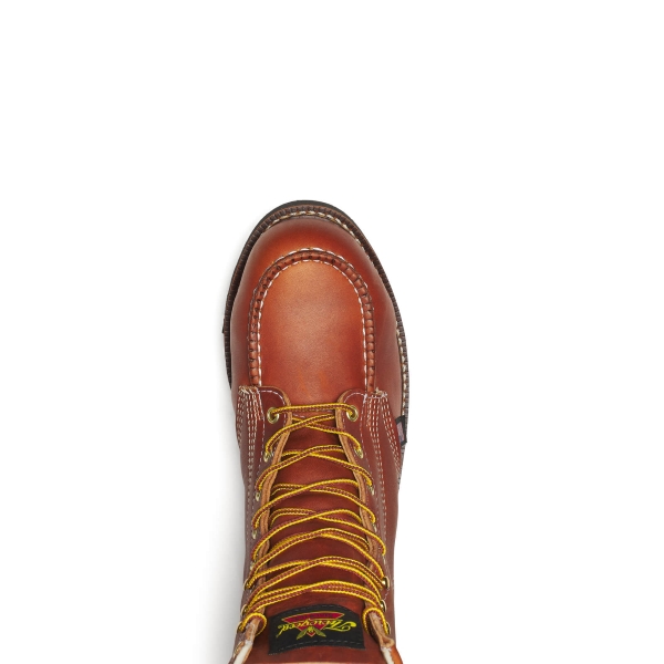 Thorogood American Heritage - 8" Tobacco Steel Moc Toe Black Wedge - Image 6