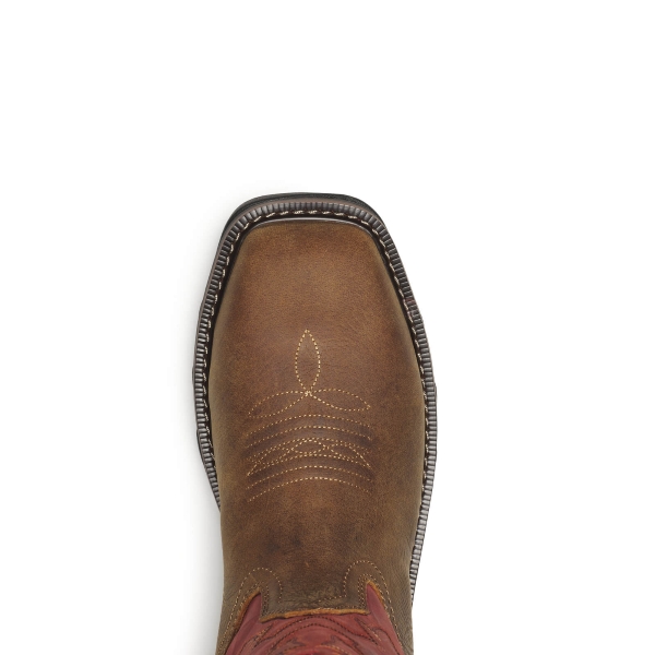 Thorogood Buffalo Ridge - Waterpoof 11" Brown/Scarlet Nano Square Toe - Image 6