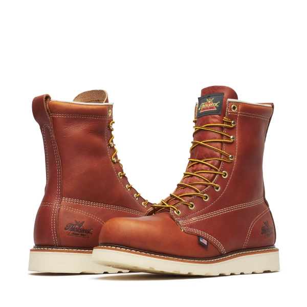 Thorogood American Heritage - 8" Tobacco Safety Toe - Plain Toe MAXWear Wedge - Image 3
