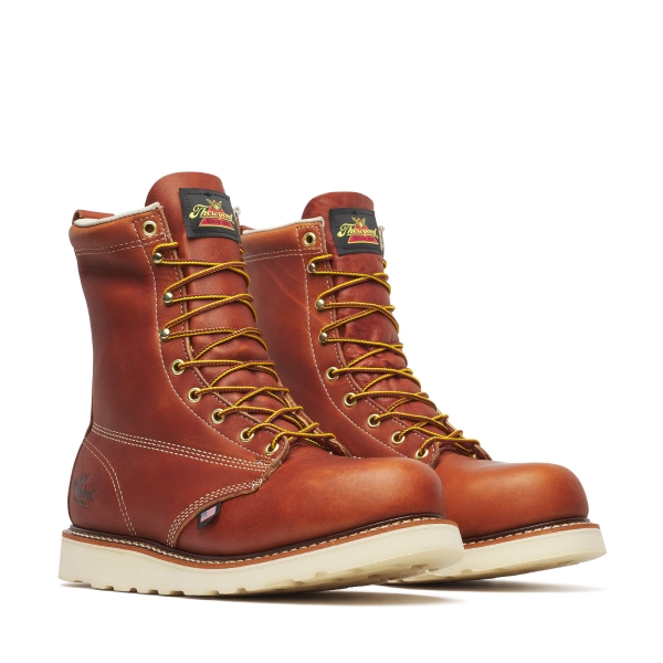 Thorogood American Heritage - 8" Tobacco Safety Toe - Plain Toe MAXWear Wedge