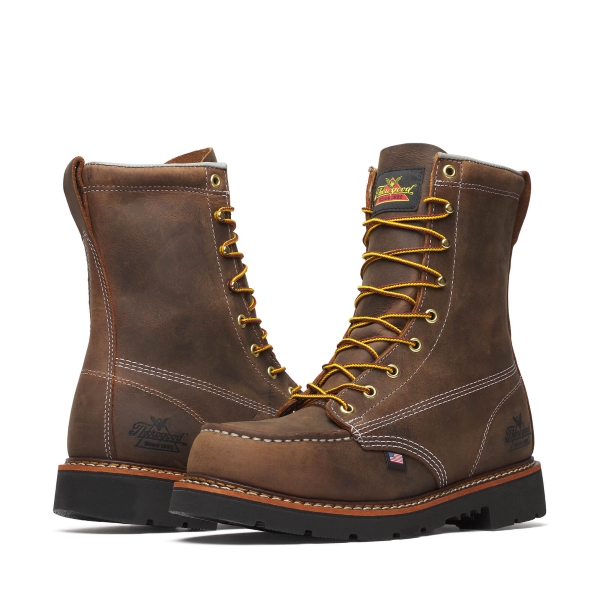 Thorogood American Heritage - 8" Crazy Horse Steel Moc Toe Black 90 - Image 3