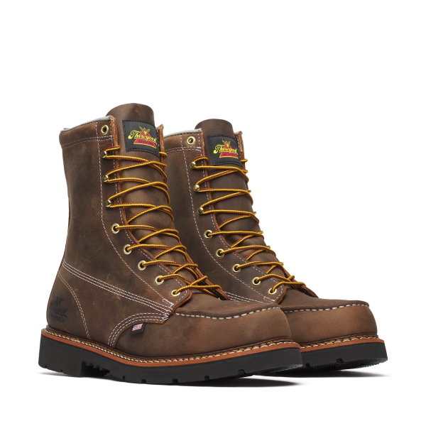 Thorogood American Heritage - 8" Crazy Horse Steel Moc Toe Black 90