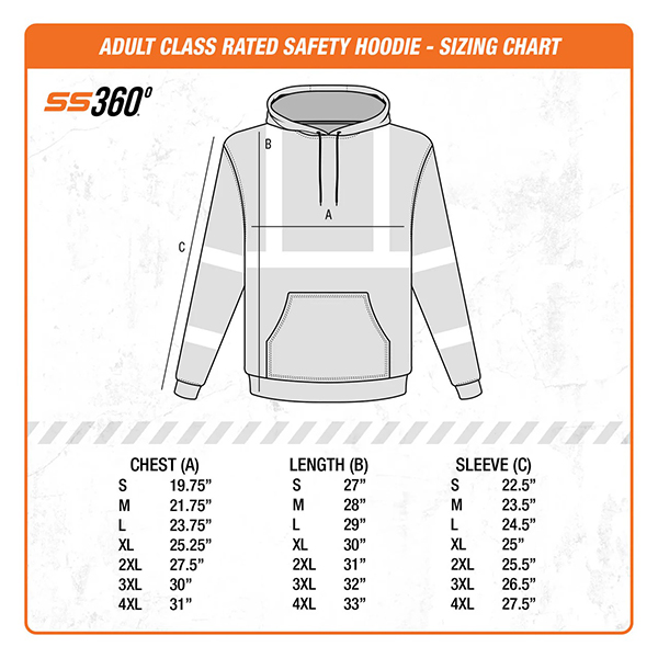 SafetyShirtz SS360 Tropic Heat - Orange - Type-R - Class 3 - Reflective Safety Hoodie - Image 5