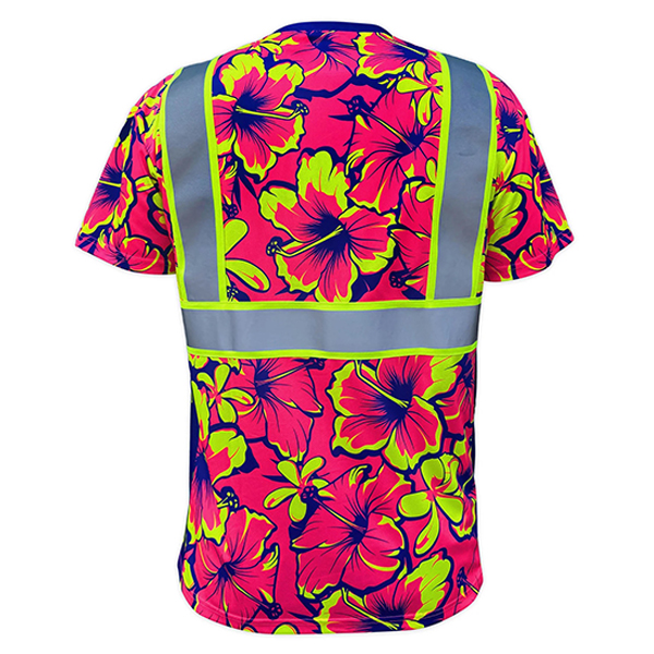 SafetyShirtz SS360 Tropic Heat - Pink - UPF 40 - Enhanced Visibility - Reflective Safety Shirt - Image 3