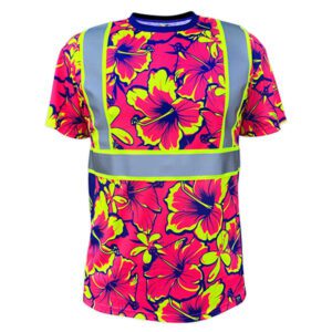 SafetyShirtz SS360 Tropic Heat - Pink - UPF 40 - Enhanced Visibility - Reflective Safety Shirt