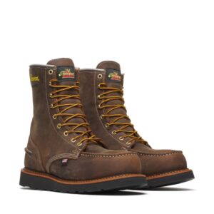 Thorogood 1957 Series - WP 8" Crazy Horse Steel Moc Toe Black Wedge