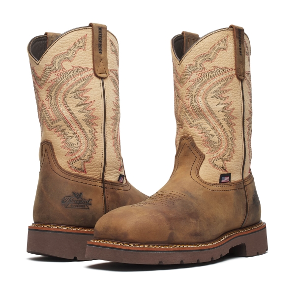Thorogood Western Work - WP 11" Crazy Horse/Rawhide Nano Square Toe - Image 3