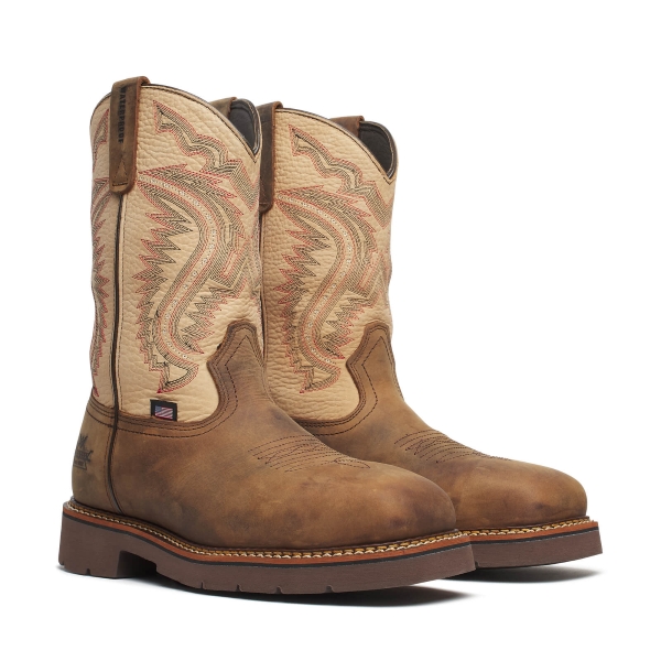 Thorogood Western Work - WP 11" Crazy Horse/Rawhide Nano Square Toe