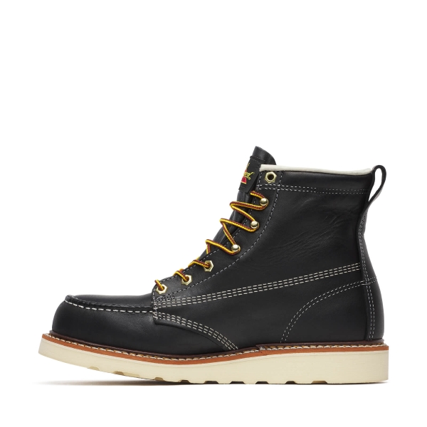 Thorogood American Heritage - 6" Black Safety Toe - Moc Toe MAXWear Wedge - Image 4
