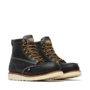 Thorogood American Heritage - 6" Black Safety Toe - Moc Toe MAXWear Wedge