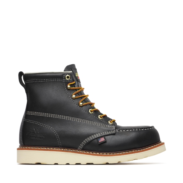 Thorogood American Heritage - 6" Black Safety Toe - Moc Toe MAXWear Wedge - Image 2