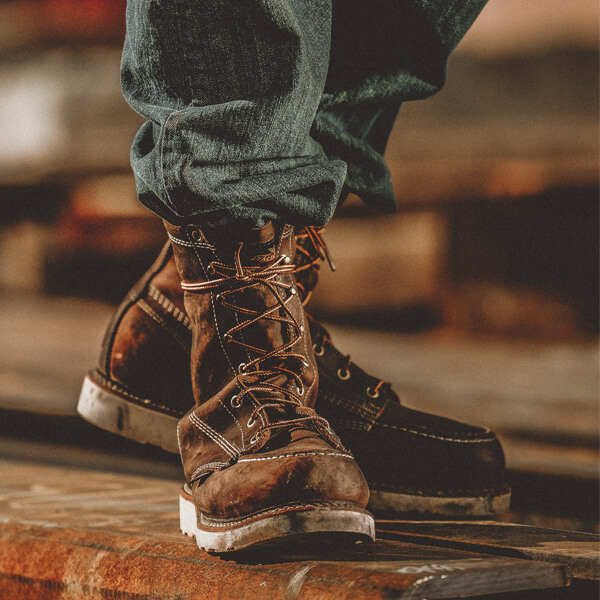 Thorogood American Heritage - 8" Trail Crazy Horse Moc Toe - MAXWear Wedge - Image 8