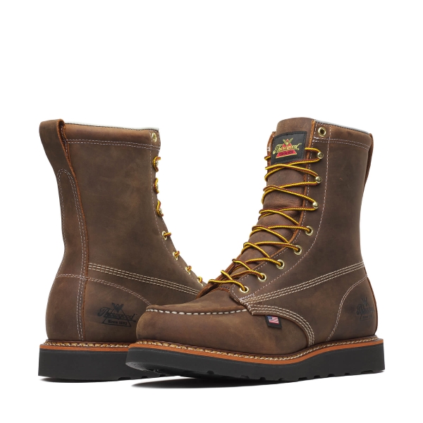 Thorogood American Heritage - 8" Crazy Horse - Moc Toe Black MAXWear Wedge - Image 3