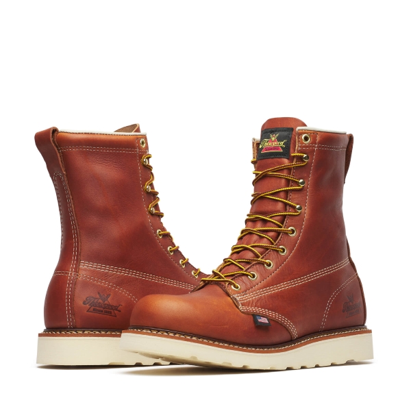 Thorogood American Heritage - 8" Tobacco Plain Toe MAXWear Wedge - Image 3