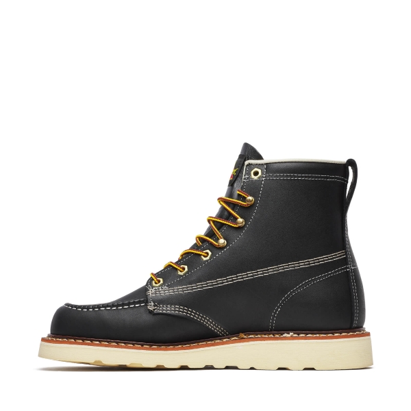 Thorogood American Heritage - 6" Black Moc Toe - MAXWear Wedge - Image 4
