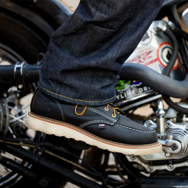 Thorogood American Heritage - 6" Black Moc Toe - MAXWear Wedge - Image 7