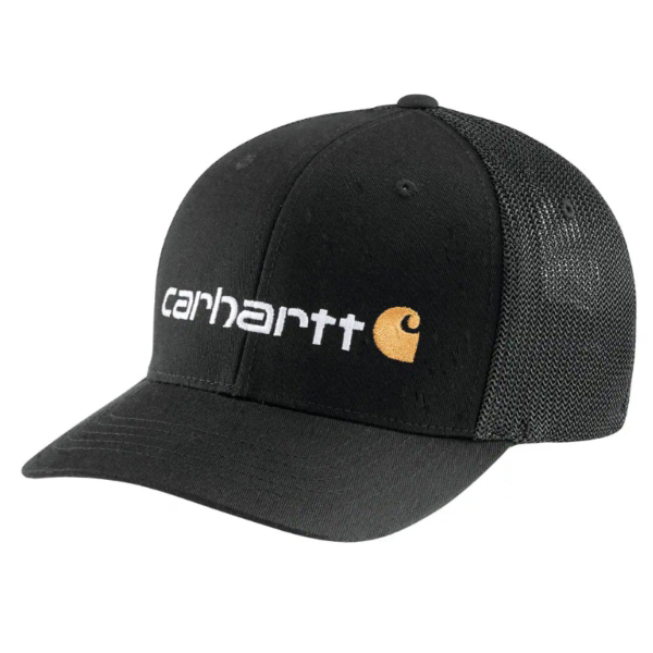 Carhartt Rugged Flex Fitted Canvas Mesh-Back Logo Graphic Cap