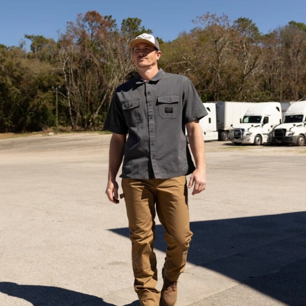 Thorogood Short Sleeve Washed Garage Workwear Shirt - Image 6